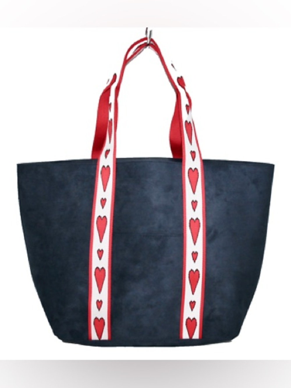 Brighton Navy Tote Bag with Red Heart-Strap